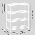 4-Tier Small Shoe Rack, Metal Stackable Kids Shoe Shelf Storage Zapateras Organizer,Narrow Shoe Rack Sturdy for Closet Hallway Entryway Living Room Bedroom (White) - size: 4-White