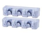 Superio Mop & Broom organizer 3-Slots (White 2-Pack) - color: White, size: Medium, 2-pack