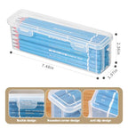 10 Pack Clear Plastic Pencil Case Boxes - Narrow Stackable Storage Organizers with Snap Lids for Pens, Markers, Makeup Brushes, Art Supplies, Beads, Jewelry, School Office Use, Rectangular Narrow - size: Clear Rectangular Narrow - 10 Pack
