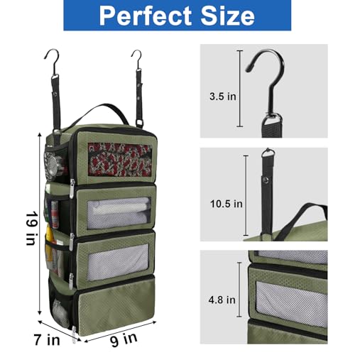 Olosar Suitcase Organizer, Travel Luggage Organizer Portable Hanging Travel Shelves Collapsible Hanging Packing Cubes for Carry on Suitcase - color: Army Green-S, size: Small