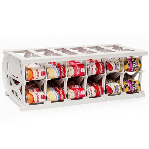 Shelf Reliance Cansolidator Pantry Plus - 1-Pack Can Organizer for Pantry, Stackable Soda Can Storage for Kitchen, Holds 60 Cans of Food or Soda - size: 1 Pack, style: 60 Soup Can