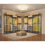 VIPEK V20 Plus Clothes Rack, Metal Clothing Rack with 6 Shelves, 5 Hanging Rods & 2 Fabric Drawers, Freestanding Garment Rack for Bedroom & Walk-in Closet, Large Wardrobe Closet Max Load 850LBS, Black - color: Black, style: V20 Plus