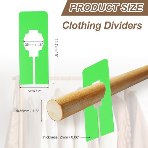 PATIKIL 16 Pcs Rectangle Clothes Dividers, 5 Inch Blank Clothing Rack Divider Sorting Clothes Size Reusable Wardrobe Hanger Separator with Pen, Green - color: Green