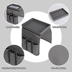 Couch Caddy, Armchair caddy with Detachable Tray, Non-Slip PU Leather Remote Control Holder for Recliner with 5 Pockets (Light Grey) - color: Light Grey