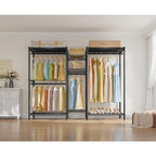 VIPEK L6 Heavy Duty Clothes Rack L Shape Clothing Rack 5-Tier Wire Garment Rack Freestanding Closet with 7 Adjustable Shelves & 4 Hanging Rods, 42.1" L x 42.1" W x 76.4" H, Max Load 850LBS, Black - color: Black, size: Small