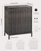 SETVSON Laundry Hamper with Lid, 112 L Handwoven Rattan Wicker Laundry Basket, 2 Removable Liner Bags Metal Heightened Feet, 6 Mesh Bags, 2 Section Large Clothes Hamper for Bathroom Bedroom, Brown - color: Brown, size: 112 L - 29.6 gal