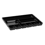 Rubbermaid Regeneration 9-Section Drawer Organizer, Plastic, 14 x 9.125 x 1.125 Inches, Black (45706) - size: 9 Section