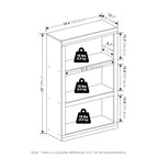 Furinno Rail Book Shelf, 3-Tier Bookshelf, Bookcase with Open Shelf, 10.1 x 24.6 x 39, for Living Room, Bedroom, Home Office, White - color: White, size: 3-Tier, 10 x 24.6 x 39