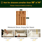 Carbonized Bamboo Kitchen Drawer Organizer, 8 Slots Silverware Organizer, Utensil Holder & Cutlery Tray, 2.2" Deep for Extra Capacity, Non-Slip Feet Included - size: 8 Slots