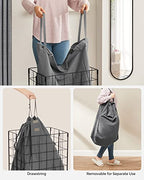 SONGMICS Laundry Hamper, 23.8 Gal. (90L) Laundry Basket, Collapsible Clothes Hamper, Removable and Washable Liner, Metal Wire Frame, for Bedroom Bathroom, Black and Gray ULCB190G01 - color: Black + Gray, size: 90 L