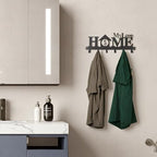 Key Holder Wall Mounted with Screws and Anchors, Black Multifunctional Key Hanger with 6 Hooks, Entryway Front Door Kitchen Hallway Garage Office - color: Home-4 Black
