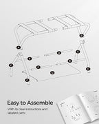 SONGMICS Luggage Racks, Set of 2, Suitcase Stand with Fabric Storage Shelf, for Guest Room, Bedroom, Hotel, Foldable, Holds up to 110 lb, 27.2 x 15 x 20.5 Inches, Slate Gray URLR002G02 - color: Slate Gray, style: with Shelf