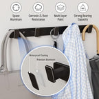 Coat Hook Wall Rack Hanger - Double Coat Rack with 5 Hooks Wall Hooks for Hanging Hat Key Bag Towel Wall Mount Coat Rack, Black 2 Packs - color: Black, size: Rectangle 5 Hooks 2 Packs