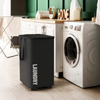 Simple Houseware Large 82L Laundry Basket with Wheels, Collapsible Waterproof Hamper with Handles and Mesh Cover, Black - color: Black