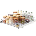 VEVOR 15.5" Wx21 Dx3.5 H Pull Out Cabinet Organizer, Heavy Duty Slide Out Pantry Shelves, Chrome-Plated Steel Roll Out Drawers, Storage for Home Under Sink, 17" Wx22 Dx7 H Install Size for Cabinet - size: 15.5" Wx21 D