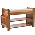 PETKABOO 2 Tier Shoe Bench, Bamboo Shoe Rack Bench, Shoe Storage Bench Organizer for Entryway Hallway Living Room - size: 31.5 in