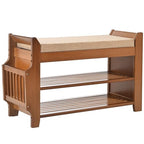 PETKABOO 2 Tier Shoe Bench, Bamboo Shoe Rack Bench, Shoe Storage Bench Organizer for Entryway Hallway Living Room - size: 31.5 in