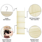 YOUDENOVA Hanging Closet Organizer, 4-Shelf Closet Hanging Shelves, Beige - color: Beige, size: 4-Tier