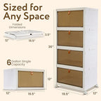 Quik Box Sport 6 Gallon 4 tier Stackable Storage Bins with Magnetic Door, Collapsible Organizer Foldable Container, for Bedroom Living Room Neat, Tidy Dorms and Organized Homes, Boxes