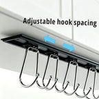 Cociat 2PCS Utensil Racks with 12 Hooks 17.2 Inch Kitchen Utensil Holders Hanging Utensil Rack Multifunctional (17.2 inch Black) - color: BLACK, size: 17inch & 12 hooks