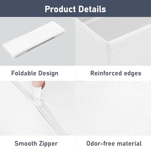 DIMJ Drawer Organizer Clothes Storage - 24 Pack Baby Dresser Organizer for Nursery, Small Fabric Closet Drawer Organizer Bins for Underwears Socks, Foldable Storage Dividers Organization for Bedroom - color: White, size: 24 Pack