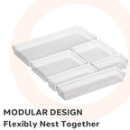 Oggi Clear Drawer Organizer - 3" X 6.25"- Ideal for Organizing Kitchen Drawers, Office, Desk, Silverware, Kitchen Utensils, Cosmetics and Bathrooms - size: 3" by 6"