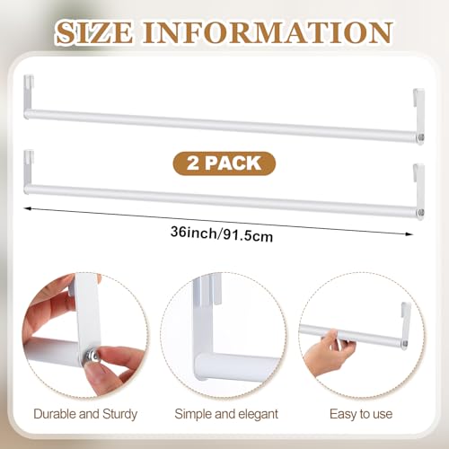 Threehoney 2 Pack Wire Shelving Garment Hanger Bar Wire Shelving Accessories Industrial Closet Clothes Rods for Home Retail Store(White,36 Inch) - color: White, size: 36 Inch