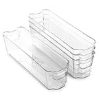BINO | Stackable Storage Bins, Small - 4 Pack | The Stacker Collection | Clear Plastic Storage Bins | Organization and Storage Containers for Pantry & Fridge | Multi-Use Organizer Bins | BPA-Free - size: 4PK - Small