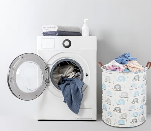 NTAOHAMPER Laundry Hamper, Elephant laundry Basket, Nursery Hamper, Waterproof Storage Bin for Bedroom, Clothes Organizer Basket, Room Decor(Blue Elephant) - color: Blue Elephant