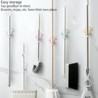 4 Pack Broom and Mop Holder Wall Mount，Cute Cactus Wall Utility Hooks No Drill Mop and Broom GripperDecorative Hanging Holder for Bathroom Kitchen
