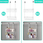 HapiRm Hanging Shower Caddy Organizer - No Drilling Shower Organizer with Inclined Shelf, Rustproof & Waterproof 304 Stainless Steel Bathroom Caddy - White - color: White-Inclined Shelf