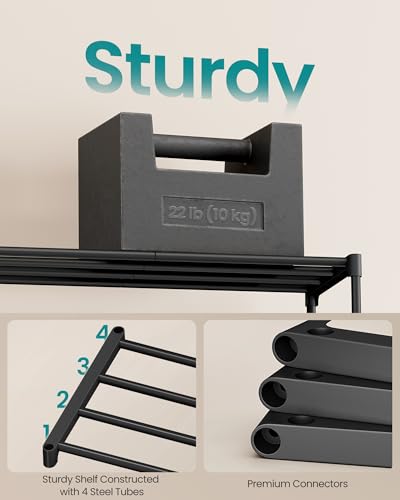 SONGMICS Shoe Rack, 6-Tier Shoe Organizer, Metal Storage Shelf, Upright or Upside Down, for 24-30 Pairs, Stackable, for Entryway, 11.8 x 36.2 x 42.7 Inches, Black ULSA306BH01 - color: Black, size: 6 Tiers (36.2"W)