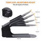 Antigo Shoe Slots Organizer，20 Pcs Adjustable Shoe Stacker for Closet Organization, Double Deck Shoe Rack Holder Storage Space Saver (Black)
