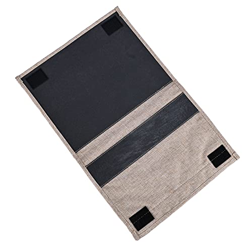 Zafit Linen 4 Pockets Bedside Caddy, Bedside Storage Organizer for Magazine, Remotes, Phone (Beige, Classic 4 Pockets) - color: Beige, size: Classic 4 Pockets