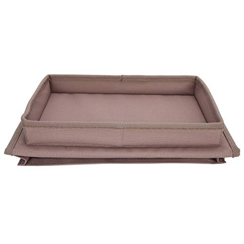 Sofa Armrest Organizer Caddy, 4 Pockets Couch Armchair Caddy TV Remote Control Holder Armchair Couch Bag with Cup Holder Tray for Snacks Glasses Smartphone Magazines(11.8x7.1x7.1in-Brown)