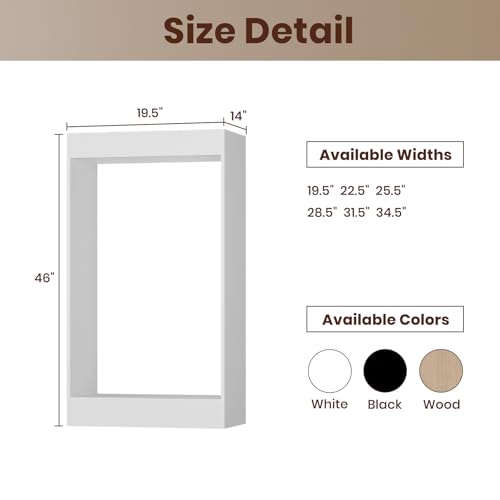 ROOMTEC 19.5" Double Hanging Closet Unit, Modular Closet System with Hanging Rod, Wardrobe Organizer for Bedroom or Walk-in Closet, Wall Mounted, Customizable Clothes Storage Unit, White - color: White, size: 19.5" Wide, style: Double Hanging