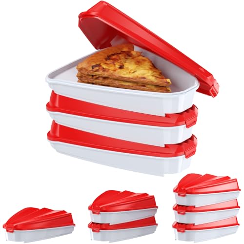 Pizza Storage Container, Expandable Pizza Slice Container, Reusable Pizza Pan Pizza Box Set with Lids to Leftover Organization and Space Saver