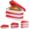 Pizza Storage Container, Expandable Pizza Slice Container, Reusable Pizza Pan Pizza Box Set with Lids to Leftover Organization and Space Saver