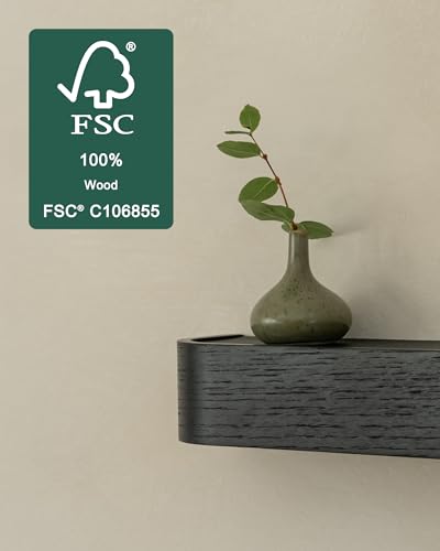 Kazai. Key Holder 'Toke' | Minimalist Key Hook Design from Berlin | Modern Key Holder Wall Mount with Wooden Shelf | Key Rack for Wall as Entryway Organizer | Oak, Black - color: Oak, black, size: 8 Hooks