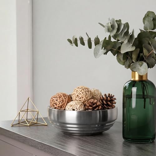 Silver Decorative Bowl Key Holder Bowl for Entryway Table Catchall Bowl for Candy Key Fruit Decorative Serving Bowls for Coffee Table Home Decor, 7.4 Inches - color: Silver, size: 7.4 Inches