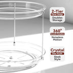 2 Tier Lazy Susan Turntable Organizer 9.25'' Rotating Spice Rack Organization, 1 Pack - size: 1 PACK Transparent