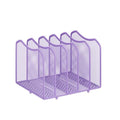 Simple Trending Mesh Desktop File Sorter Organizer, 5-Section Bookshelf for Desk Home Office, Purple - style: 5 Section Purple