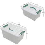 Jekiyo Clear Latching Box, Plastic Storage Bin, 2 Packs(6 Quart&14 Quart) - size: 6 Quart&14 Quart