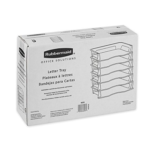 Rubbermaid Regeneration Letter Tray, Six Tier, Plastic, Black (86028) - size: A4-size documents and folders