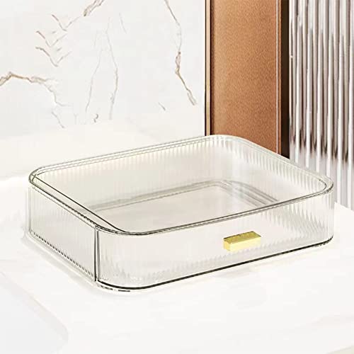 MIUOPUR Stackable Makeup Organizer Drawers, Bathroom Vanity Organizers and Storage, Ideal for Desk and Dresser Countertops, Great for Cosmetics, skincare, Lipsticks, Nail Care -Clear - color: Clear, size: Drawer Only