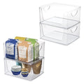 iDesign Stackable Open-Front Storage Bins with Handles for Kitchen and Pantry - Set of 4 - Clear - style: Pack of 4