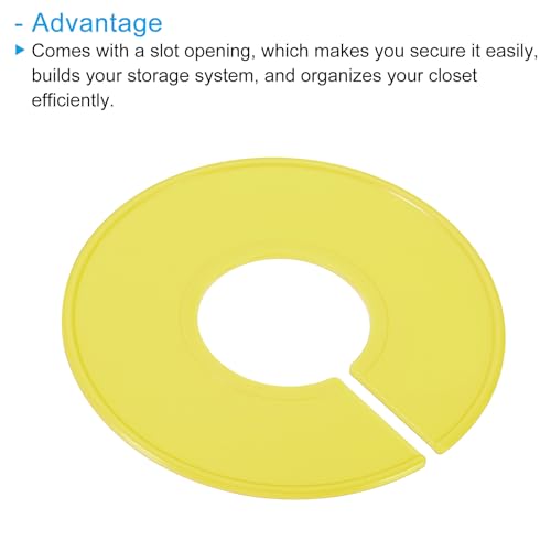 PATIKIL Clothes Dividers, 12 Pack Closet Clothing Rack Size Dividers Blank Labels Sorting Round Separator for Closet, Yellow - color: Yellow