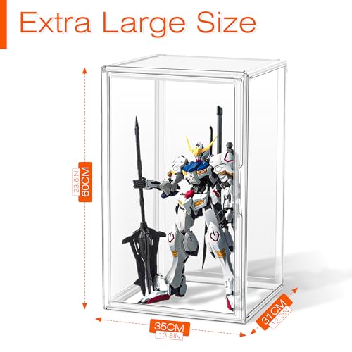 1 Pack Extra XXXXX-Large Tall Boot Storage 13.8”x 12.2”x 23.6" Acrylic Display Case Long Tall Boot Shoe Storage Box Clear Giant Figure Collection Showcase with Magnetic Lid - color: Clear, size: XXXXX-Large