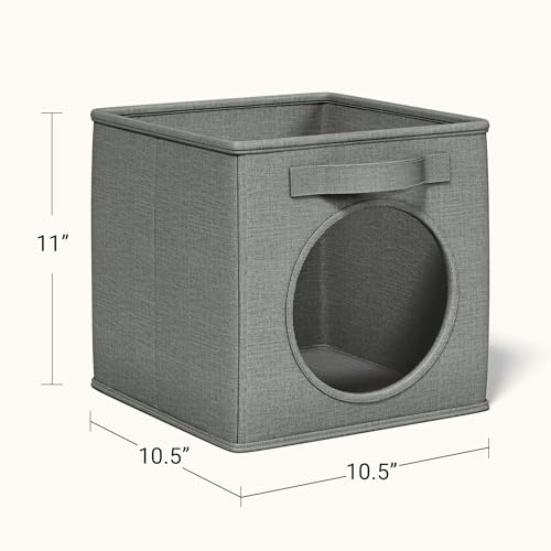 Vailando Ultra Thick Fabric Foldable Storage Cubes with Mesh Window - 11 Inch Cube Storage Organizer for Clothes, Shelves, Offices, Toys & Misc, Dark Gray, 4 Pack - color: Dark Gray, size: 4pcs-Cube 11"