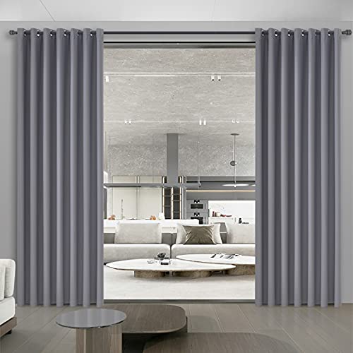 Privacy & Comfort Blackout Divider Curtain - Create Your Perfect Zones in Minutes! Noise Reducing Thermal Room Partition for Shared Rooms, Studios, Lofts, 8.5ft W x 7ft L, Grey, 1 Panel - color: Grey, size: 102"W x 84"L (Pack of 1)